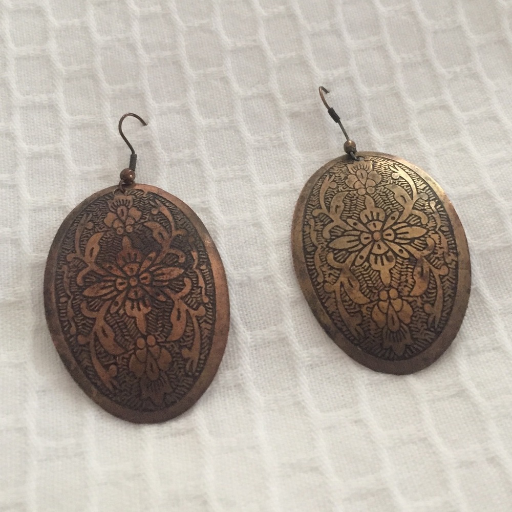 Bronze designed earrings